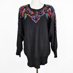 Maggie Lawrence Vintage Sweater Size 18/20 Sequined Sweater 80's